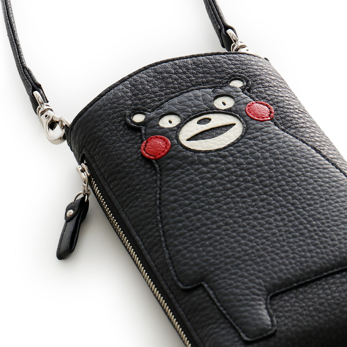 【くまモンコラボ商品】牛革　スマートフォンポシェット