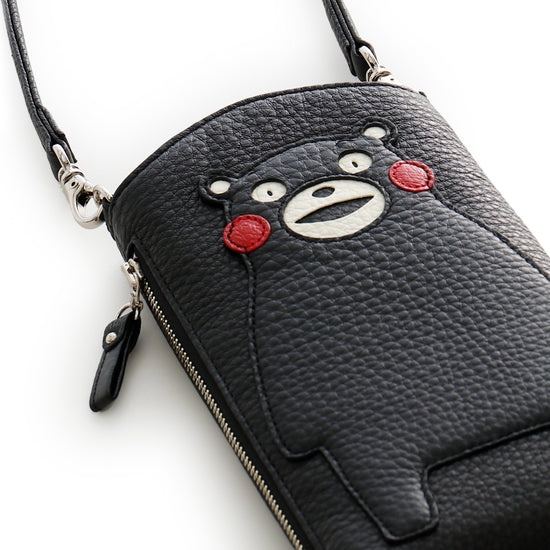 【くまモンコラボ商品】牛革　スマートフォンポシェット