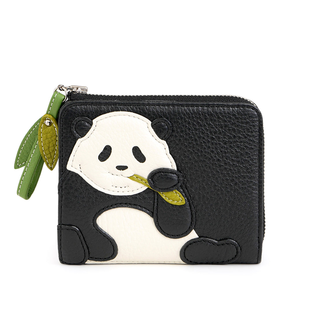 アニマーダ　牛革　二つ折り財布(パンダ)