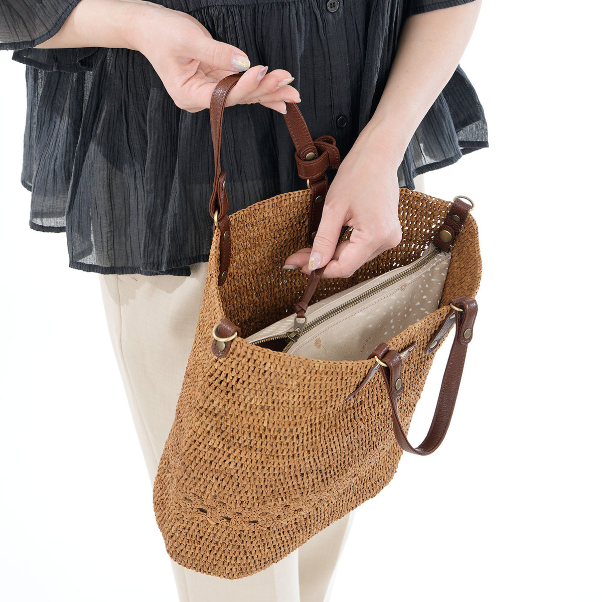 ラフィア　2WAYバッグ