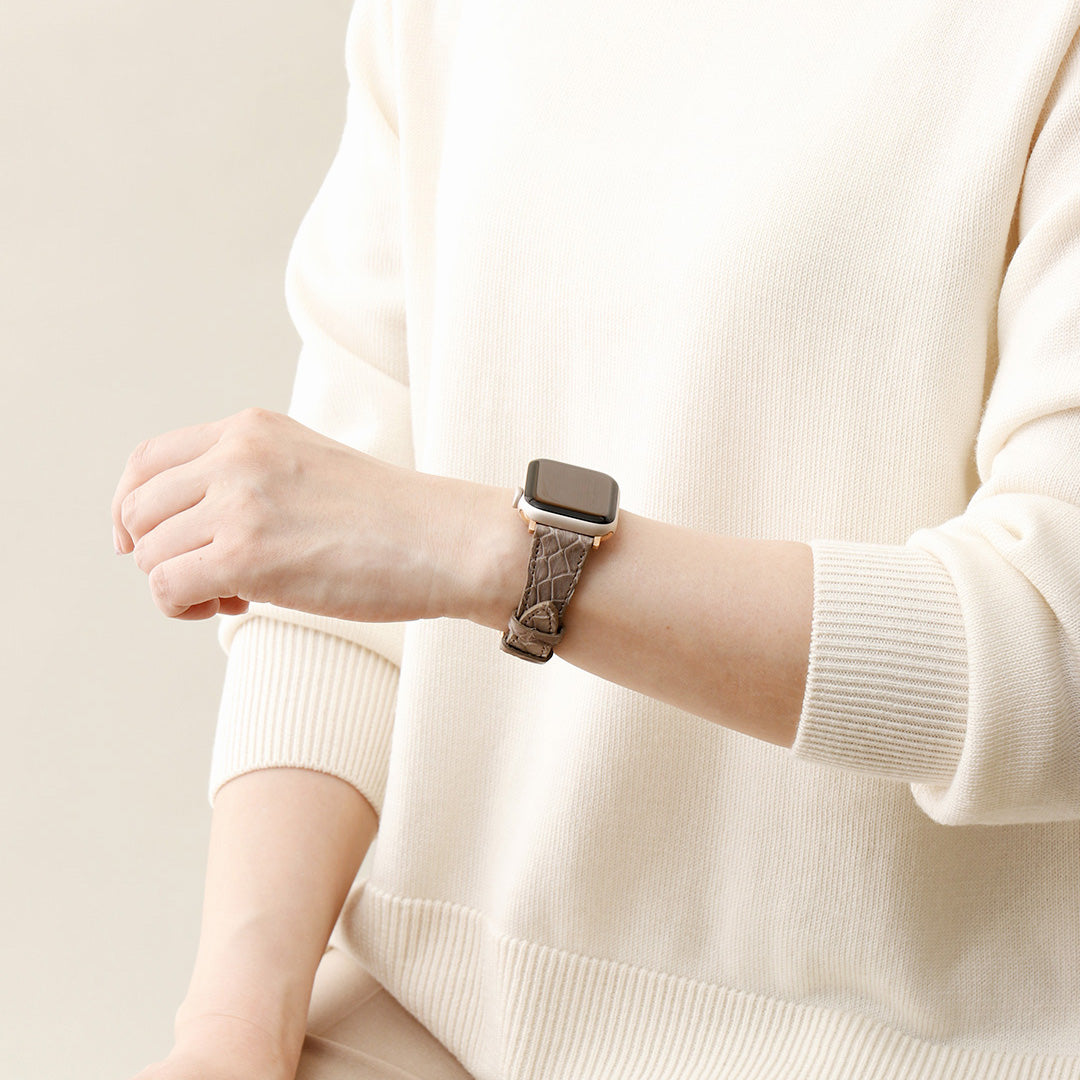 Apple Watch クロコダイルレザーバンド S