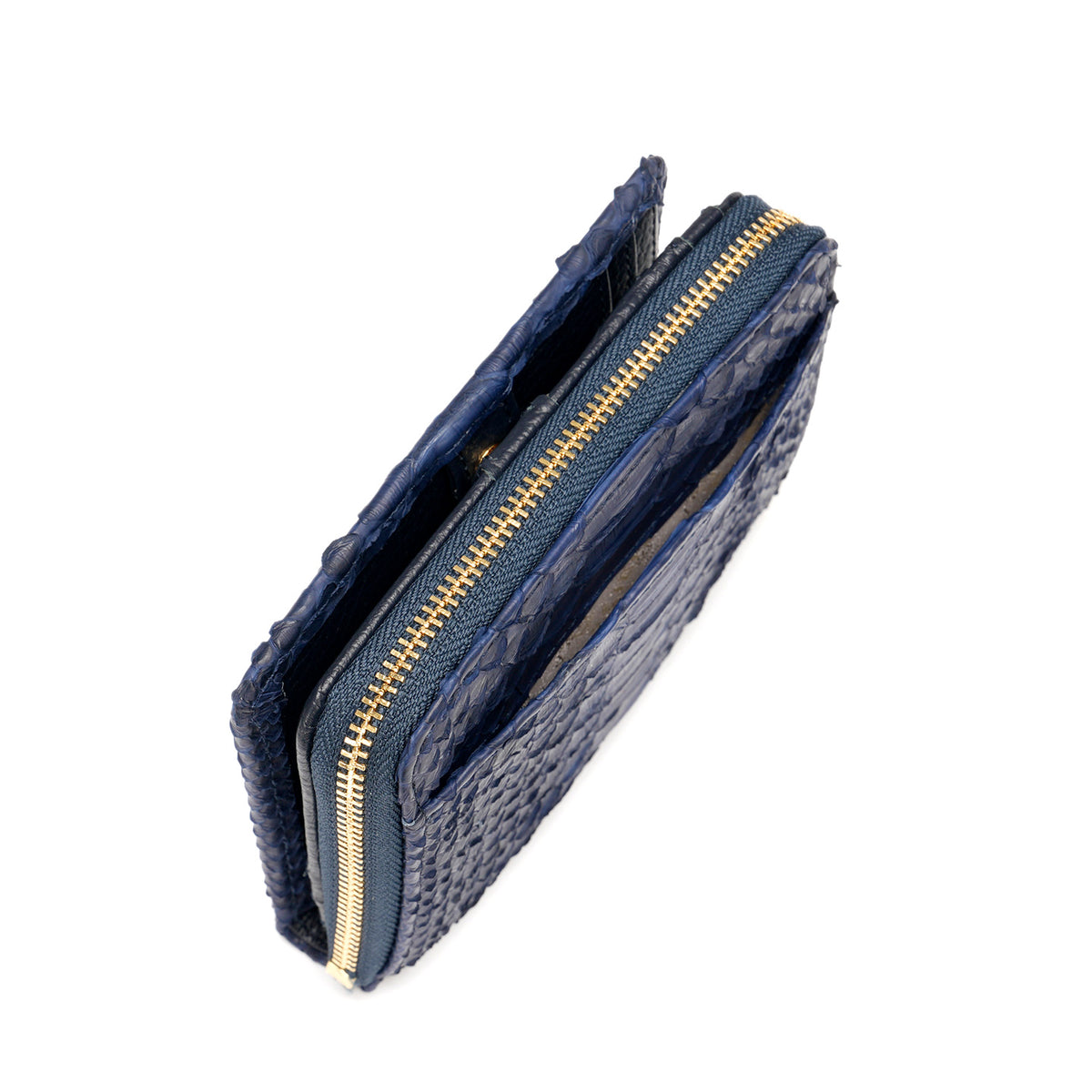 ヘビ革　ラウンドファスナー財布