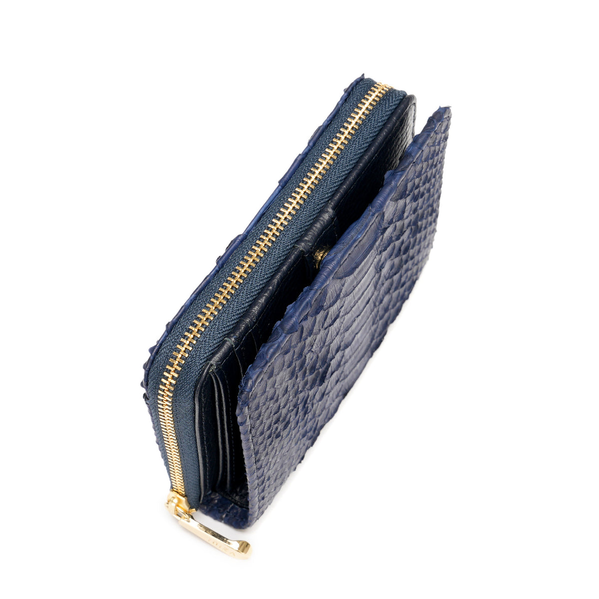 ヘビ革　ラウンドファスナー財布