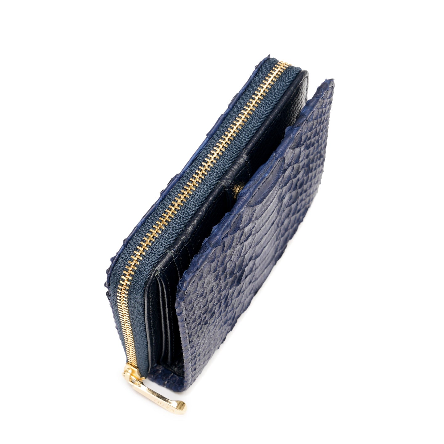 ヘビ革　ラウンドファスナー財布