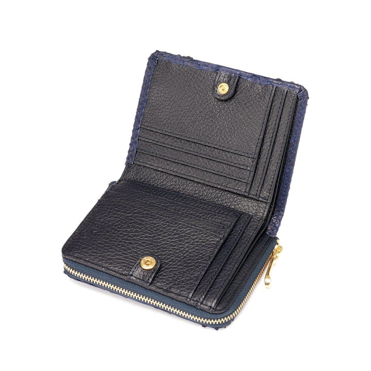 ヘビ革　ラウンドファスナー財布