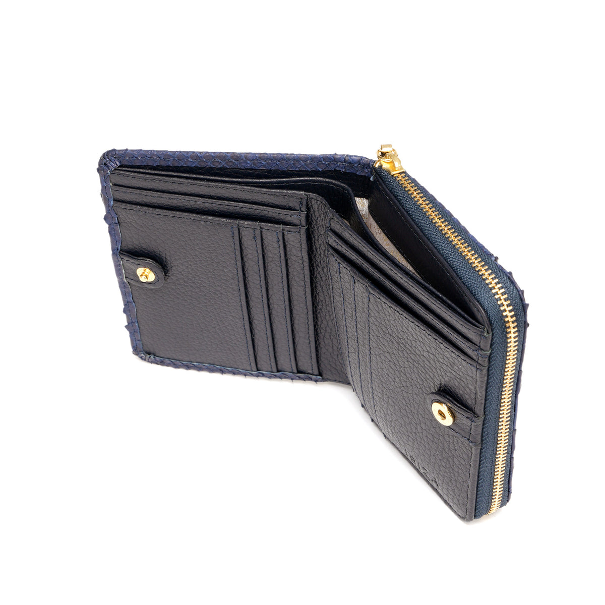 ヘビ革　ラウンドファスナー財布