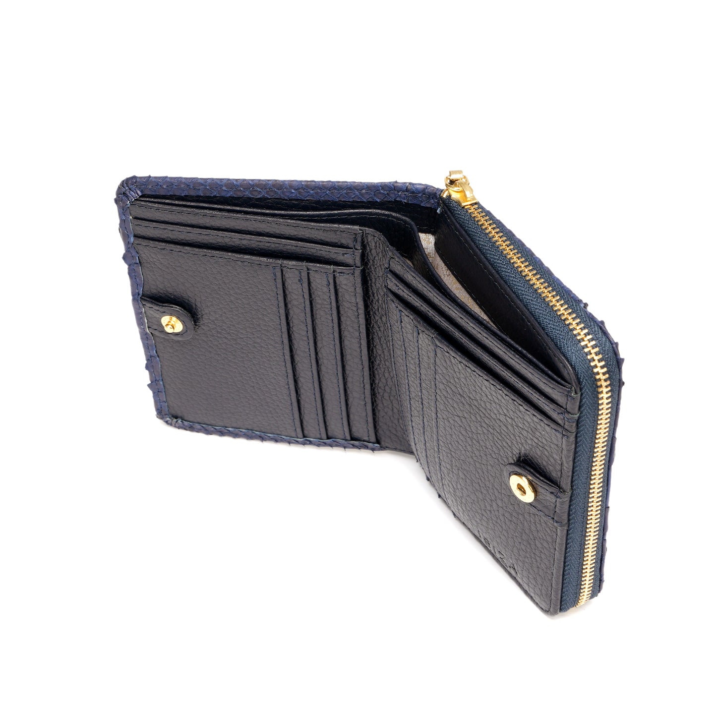 ヘビ革　ラウンドファスナー財布