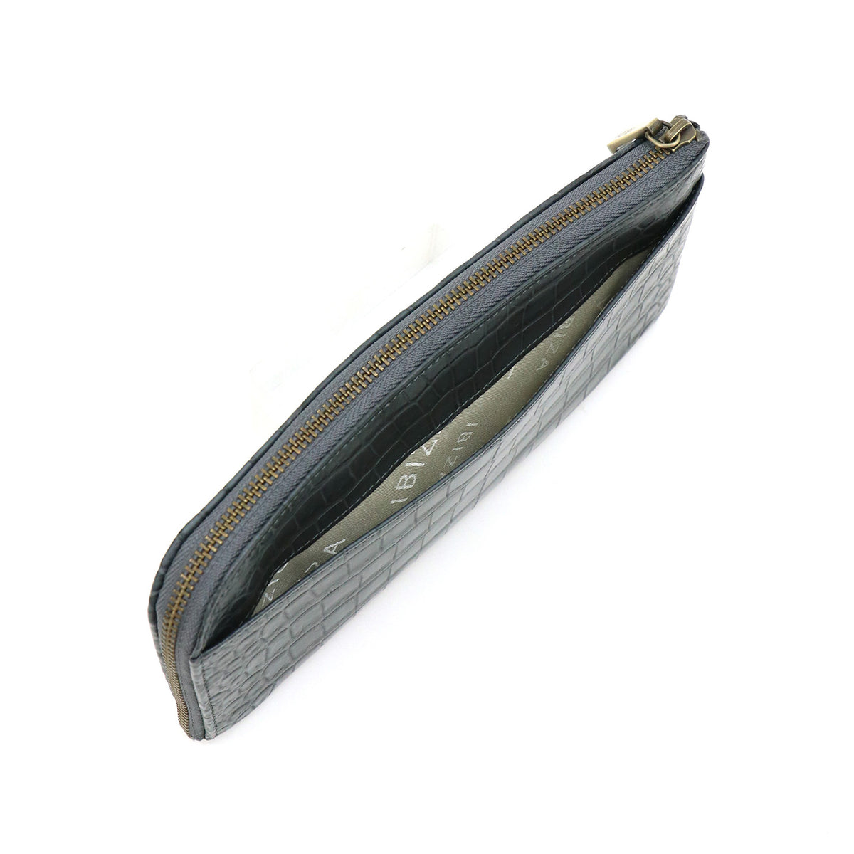 ワニ革　L字ファスナー長財布