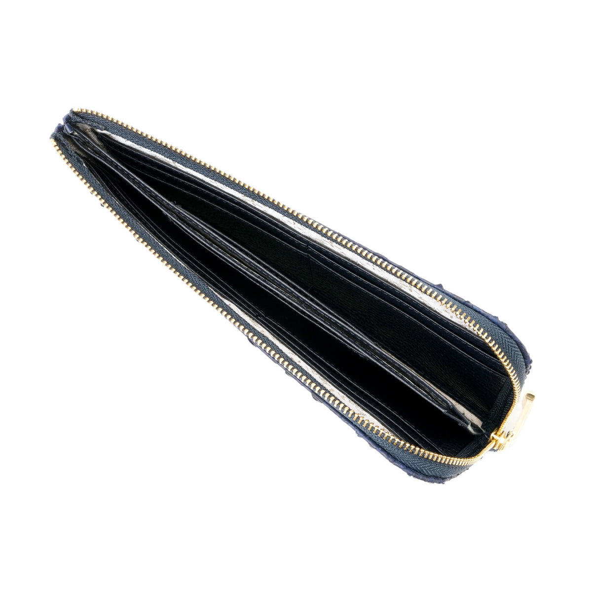 ヘビ革　L字ファスナー長財布