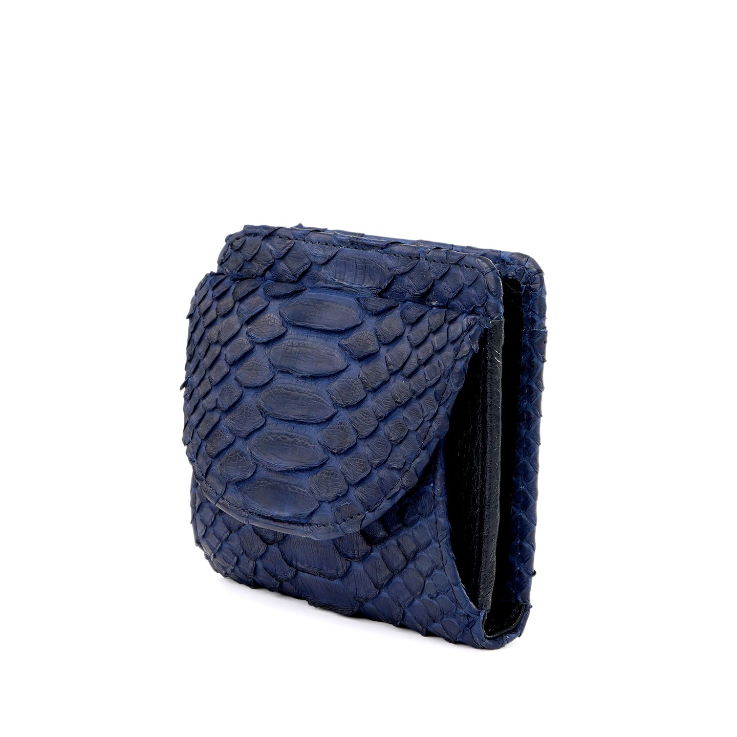 ヘビ革　BOXコインケース付折り財布