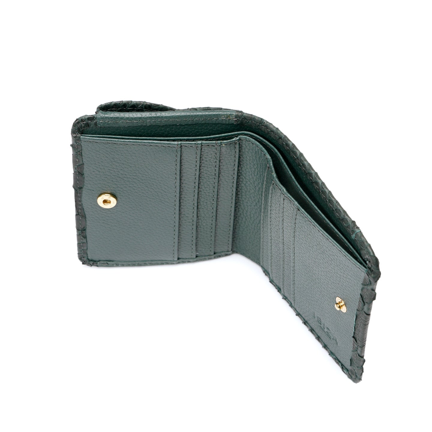 ヘビ革　BOXコインケース付折り財布