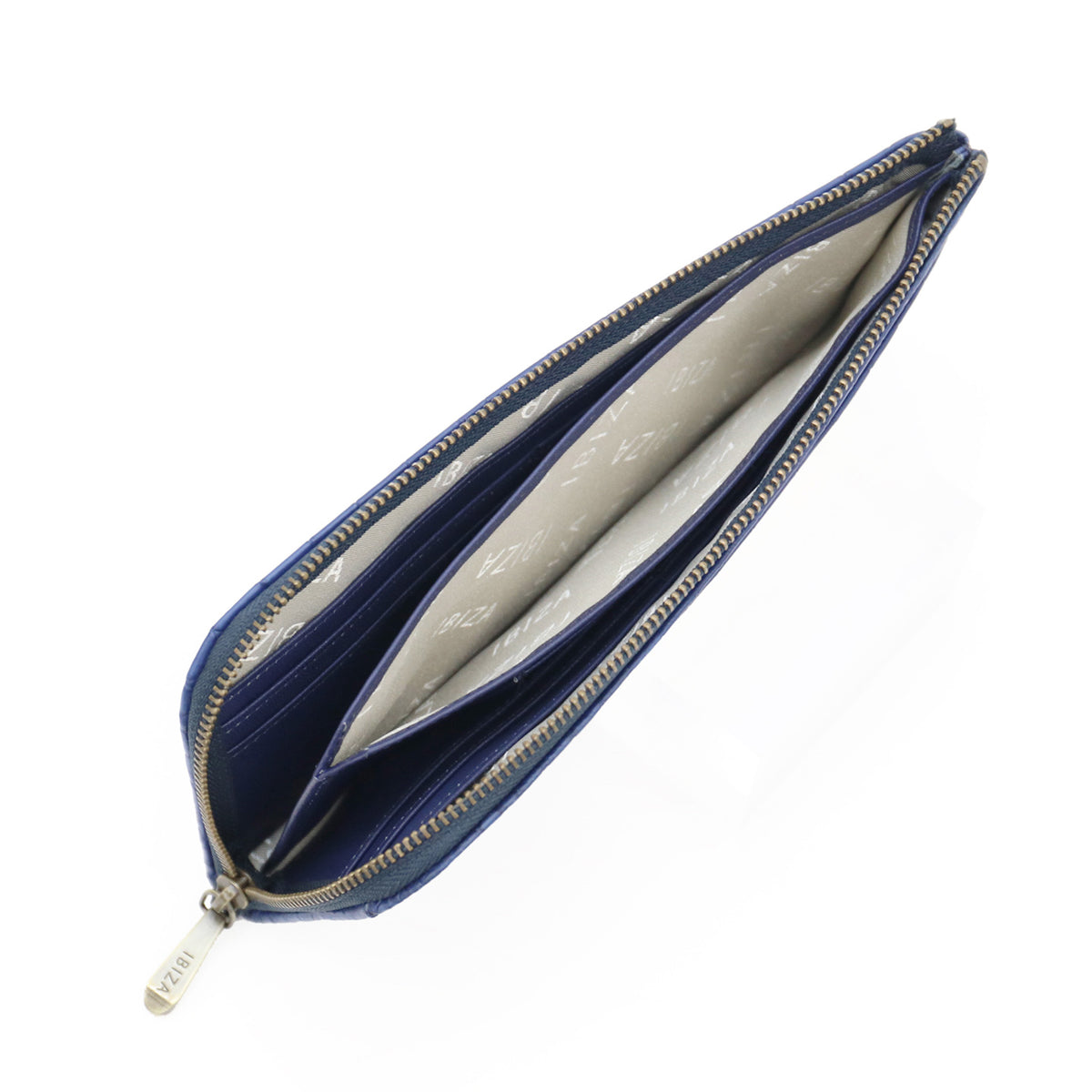 藍染クロコダイル　Ｌ字ファスナー長財布